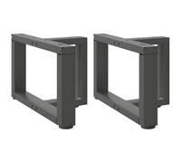 BOWEKAM Accesorios de mesa, patas de mesa, patas de mesa de café, en forma de T, 2 unidades, color antracita, 50 x 25 x 30 cm, acero