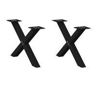 BOWEKAM Accesorios de mesa, patas de mesa, patas de mesa de café, en forma de X, 2 piezas, color negro, 60 x 30 - 31 cm, acero