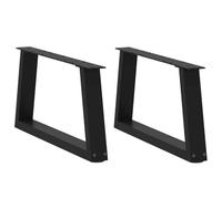 BOWEKAM Accesorios de mesa, patas de mesa, patas de mesa de comedor, en forma de V, 2 unidades, color negro, 60 x 31,3 cm, acero