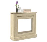 BOWEKAM Accesorios para chimenea y estufa de leña, marco para chimenea, roble Sonoma, 90 x 30 x 90 cm, madera de ingeniería