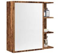 BOWEKAM Armario con espejo de baño de madera vieja de 62,5 x 20,5 x 64 cm, madera de ingeniería