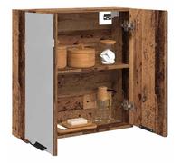 BOWEKAM Armario con espejo de baño de madera vieja de 64 x 20 x 66,5 cm, madera de ingeniería