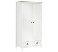 BOWEKAM Armario de 2 puertas Hill blanco, 89 x 50 x 170 cm, muebles de madera de pino maciza, armarios y almacenes, armarios y armarios