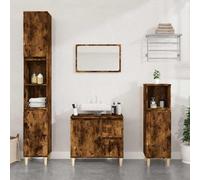 BOWEKAM Armario de baño de roble ahumado de 65 x 33 x 60 cm, madera de ingeniería