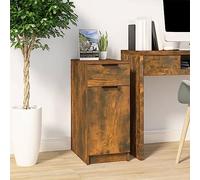 BOWEKAM Armario de escritorio para hogar y jardín, roble ahumado, 33,5 x 50 x 75 cm, elección de muebles de madera