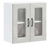BOWEKAM Armario de pared de cocina con puerta de cristal Kalmar Hormigón Gris Madera de ingeniería