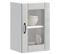 BOWEKAM Armario de pared de cocina con puerta de cristal Lucca Hormigón gris, muebles y almacenamiento, armarios de cocina