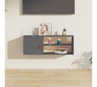 BOWEKAM Armario de pared gris de 80 x 30 x 30 cm, madera maciza de pino, estanterías, estantes de pared y repisas