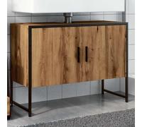 BOWEKAM Armario para lavabo de baño, roble artesanal, 80 x 33 x 60 cm, madera de ingeniería
