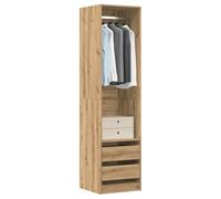 BOWEKAM Armarios y almacenamiento-armarios y armarios-Armario artesano de roble 50x50x200 cm madera de ingeniería