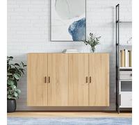 BOWEKAM Armarios y almacenamiento-buffets y aparadores-armarios montados en la pared, 2 piezas, roble Sonoma, 69,5 x 34 x 90 cm
