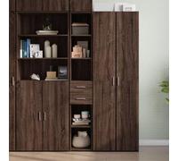 BOWEKAM Armarios y almacenamiento-buffets y aparadores-Highboard de roble marrón, 30 x 42,5 x 185 cm, madera de ingeniería
