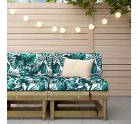 BOWEKAM Asientos al aire libre, sofás seccionales para exteriores, sofá medio con cojines, madera de pino impregnado