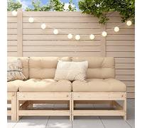 BOWEKAM Asientos al aire libre, sofás seccionales para exteriores, sofás centrales de jardín, 2 piezas, madera maciza de pino