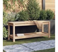 BOWEKAM Banco de jardín para exteriores, 108 x 35 x 45 cm, madera maciza de pino