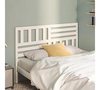 BOWEKAM Cabecero de cama para hogar y jardín, color blanco, 126 x 4 x 100 cm, madera maciza de pino, elección de muebles