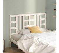 BOWEKAM Cabecero de cama para hogar y jardín, color blanco, 126 x 4 x 100 cm, madera maciza de pino, elección de muebles