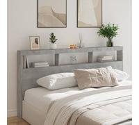 BOWEKAM Cabecero de casa y jardín con LED de hormigón, color gris, 200 x 17 x 102 cm, elección de muebles