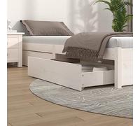 BOWEKAM Camas y accesorios: cajones de cama, 4 piezas, madera maciza de pino blanco