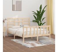 BOWEKAM Camas y accesorios-Camas y marcos de cama-Marco de cama sin colchón, 140 x 200 cm, madera maciza de pino