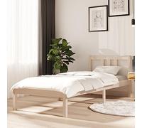 BOWEKAM Camas y accesorios-Camas y marcos de cama-Marco de cama sin colchón de madera maciza 75 x 190 cm, tamaño pequeño, individual pequeño
