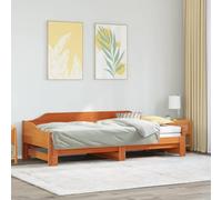 BOWEKAM Camas y accesorios-Camas y marcos de cama-Sofá cama con nido sin colchón, cera marrón, 80 x 200 cm, madera maciza