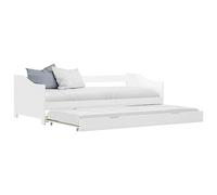 BOWEKAM Camas y accesorios-Camas y marcos de cama-Sofá cama extraíble sin colchón, madera de pino blanca, 90 x 200 cm