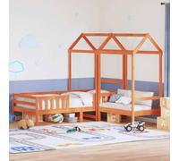 BOWEKAM Casa y Jardín - Cama y Sofá Set con Techo Sin Colchón Cera Marrón 100x200 cm-Selección de muebles