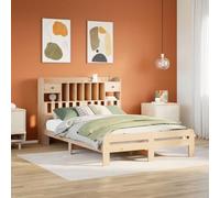 BOWEKAM Casa y jardín - Librería cama sin colchón 160 x 200 cm pino madera maciza muebles elección