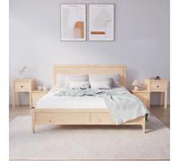 BOWEKAM Casa y Jardín Mesita de Noche 2 piezas 79.5x38x65,5 cm Madera maciza Pino-Muebles Elección