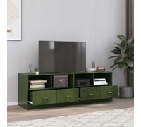 BOWEKAM Centros de entretenimiento y soportes de TV, 2 piezas, color verde oliva, 67 x 39 x 44 cm, acero