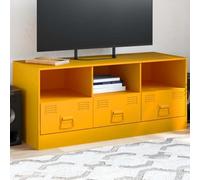 BOWEKAM Centros de entretenimiento y soportes de TV - Mueble de TV amarillo mostaza 99 x 39 x 44 cm acero