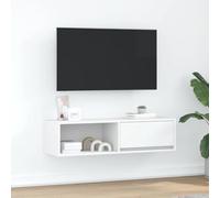 BOWEKAM Centros de entretenimiento y soportes de TV - Mueble de TV blanco 100 x 31 x 25,5 cm, madera de ingeniería