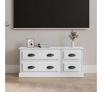 BOWEKAM Centros de entretenimiento y soportes de TV - Mueble de TV blanco 100 x 35,5 x 45 cm, madera de ingeniería