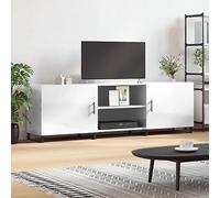 BOWEKAM Centros de entretenimiento y soportes de TV - Mueble de TV blanco brillante 150 x 30 x 50 cm, madera de ingeniería