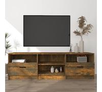 BOWEKAM Centros de entretenimiento y soportes de TV - Mueble de TV de roble ahumado 150 x 33,5 x 45 cm, madera de ingeniería