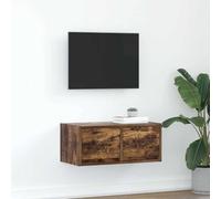 BOWEKAM Centros de entretenimiento y soportes de TV - Mueble de TV de roble ahumado 60 x 31 x 25,5 cm, madera de ingeniería