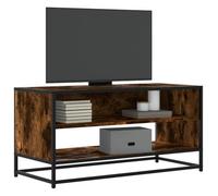 BOWEKAM Centros de entretenimiento y soportes de TV - Mueble de TV de roble ahumado 91 x 40 x 46 cm, madera y metal