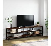 BOWEKAM Centros de entretenimiento y soportes de TV - Mueble de TV de roble marrón, 180 x 30 x 50 cm, madera y metal