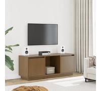 BOWEKAM Centros de entretenimiento y soportes de TV - Mueble de TV marrón 110,5 x 35 x 44 cm, madera maciza de pino