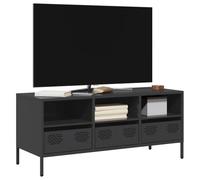 BOWEKAM Centros de entretenimiento y soportes de TV - Mueble de TV negro 101,5 x 39 x 43,5 cm, acero laminado en frío