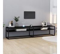 BOWEKAM Centros de entretenimiento y soportes de TV - Mueble de TV negro de 200 x 40 x 40 x 40,5 cm de vidrio templado