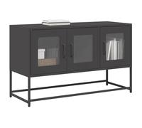 BOWEKAM Centros de entretenimiento y soportes de TV, mueble para TV, color negro, 100,5 x 39 x 60,5 cm, acero laminado en frío