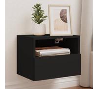 BOWEKAM Centros de entretenimiento y soportes de TV - Muebles de pared para TV, 2 piezas, color negro, 40 x 30 x 30 cm, madera de ingeniería