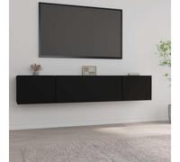 BOWEKAM Centros de entretenimiento y soportes de TV - Muebles para TV (2 unidades, 80 x 30 x 30 cm, madera de ingeniería), color negro
