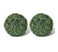 BOWEKAM Decor-Bola artificial de boj con diseño de flora, 27 cm, 2 unidades