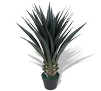 BOWEKAM Decor-Flor artificial - Planta de yuca artificial con maceta, 85 cm, color verde