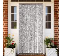 BOWEKAM Decor-Window Treatments-Window Screens-Insect Curtain Brown and Beige 100x220cm Chenille