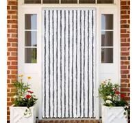 BOWEKAM Decor-Window Treatments-Window Screens-Insect Curtain Grey and White 118x220 cm Chenille