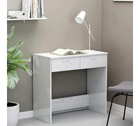 BOWEKAM Escritorio para hogar y jardín, color blanco brillante, 80 x 40 x 75 cm, diseño de madera